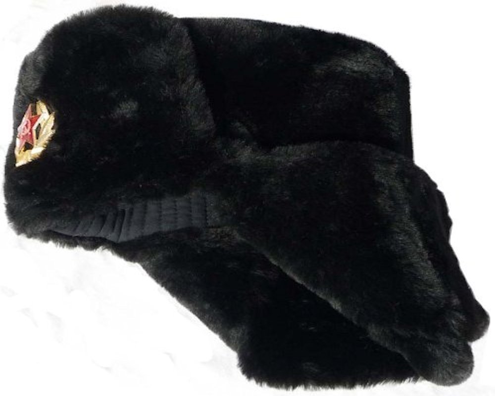 Authentic Russian Ushanka Military hat w/ SOVIET ARMY BADGE