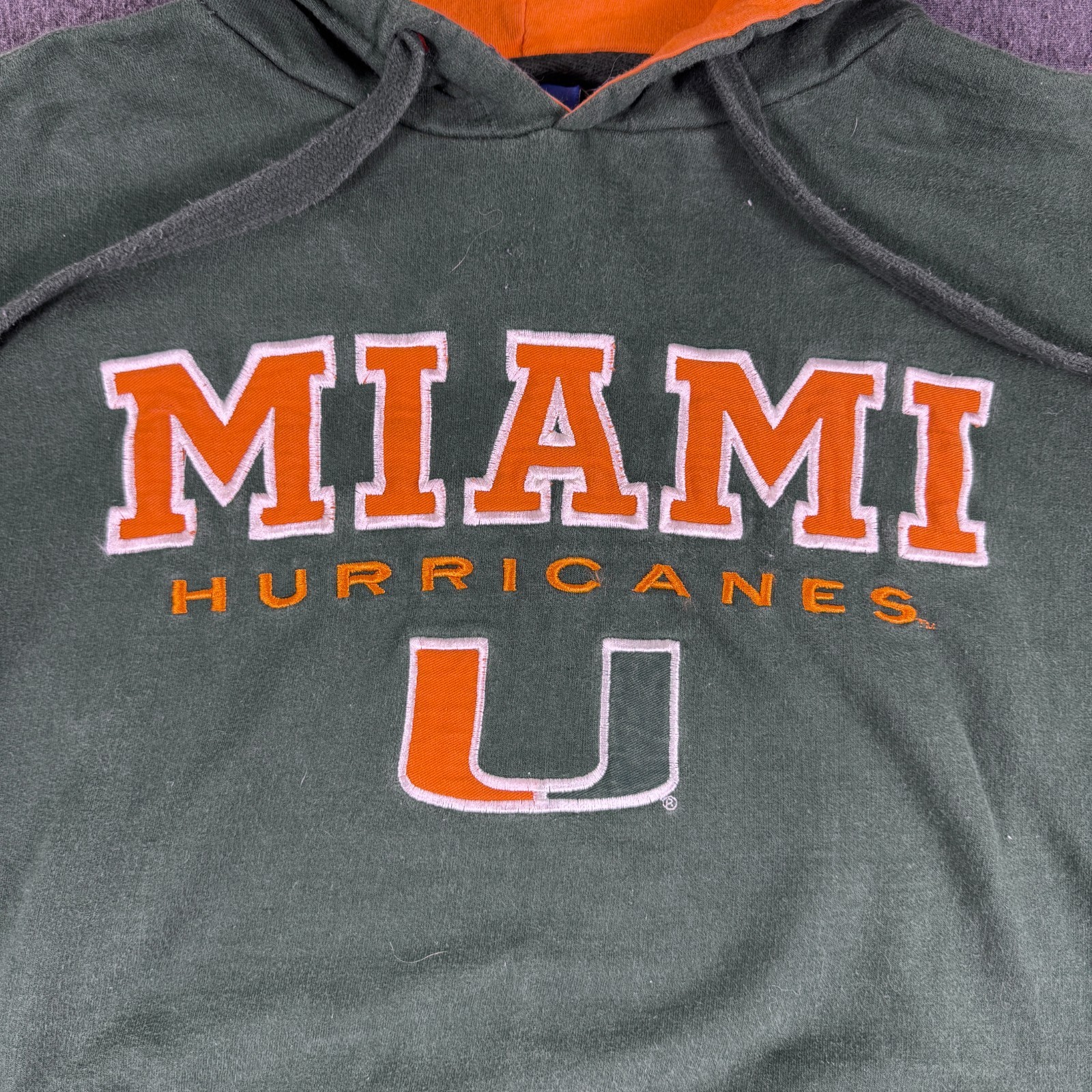Miami Hurricanes Hoodie Green Orange OVB Medium Pullover NCAA College Football