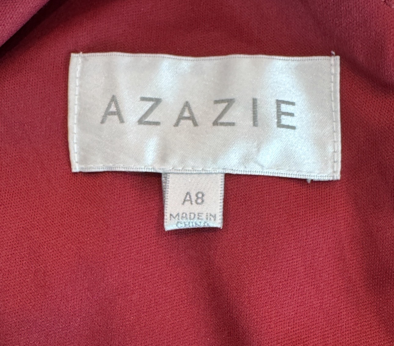 Azazie One-Shoulder Maxi Chiffon Formal Bridesmaid Dress Burgundy/Red – Size A8