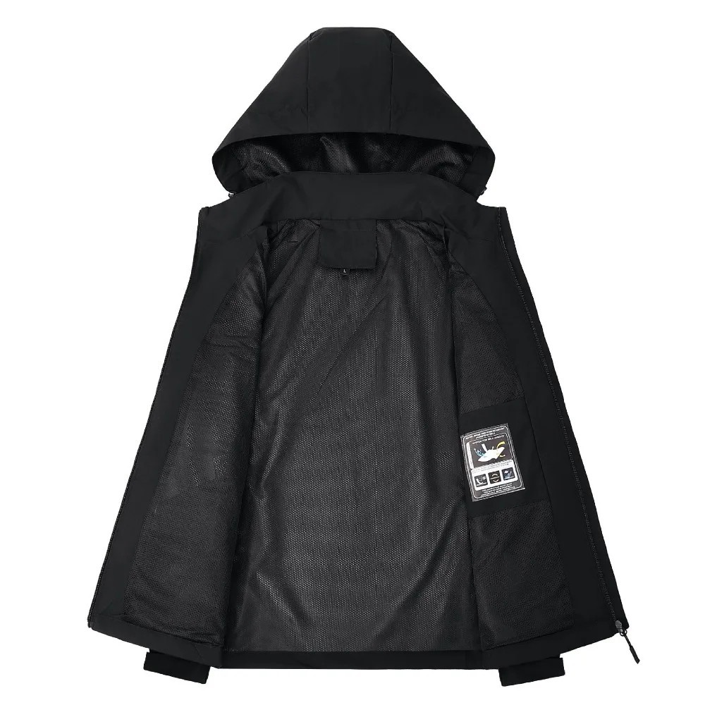Men’s Waterproof Rain Jacket — Lightweight Hooded Windproof Outdoor Coat