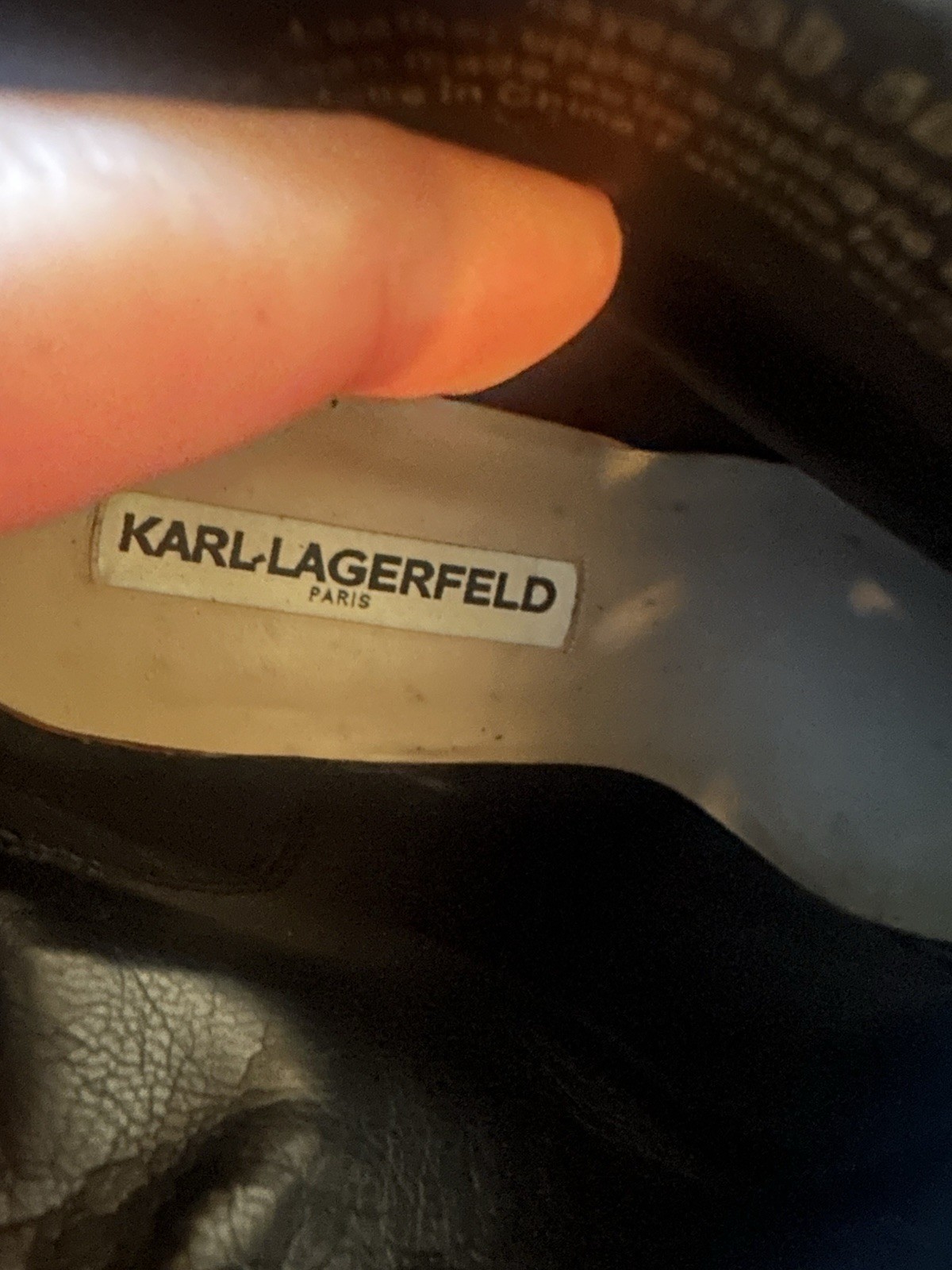 Karl Lagerfeld Paris Black Leather Ankle Booties Zip Women’s Size 8/38.5