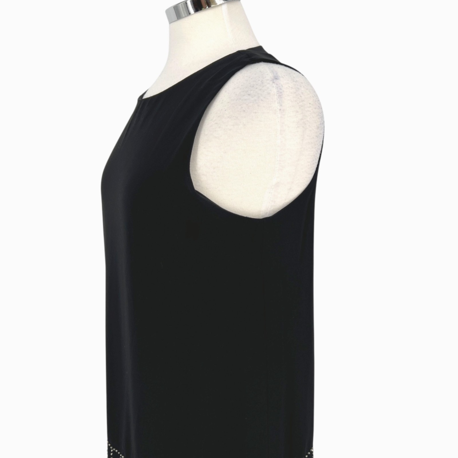 ASTR Black Beaded Sleeveless Shift Dress Party Cocktail Mini Length Size Medium