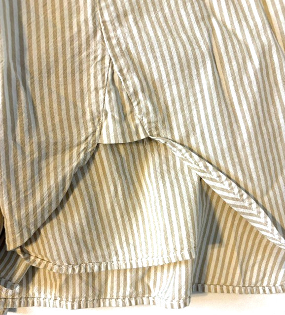 LOFT Women’s Striped Button Down Shirt Size Large Tan White #0004