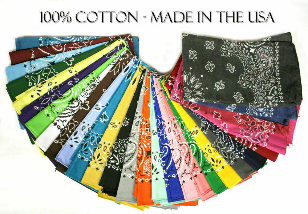 Made In The USA Paisley Bandana 22″ x 22″ (6 Pack) 100% Cotton – Wide Selection