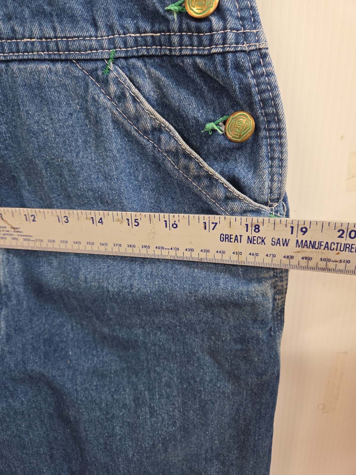 Vintage Liberty Overalls Mens 34×30 Blue Denim Bibs Work Farm Outdoor USA Made