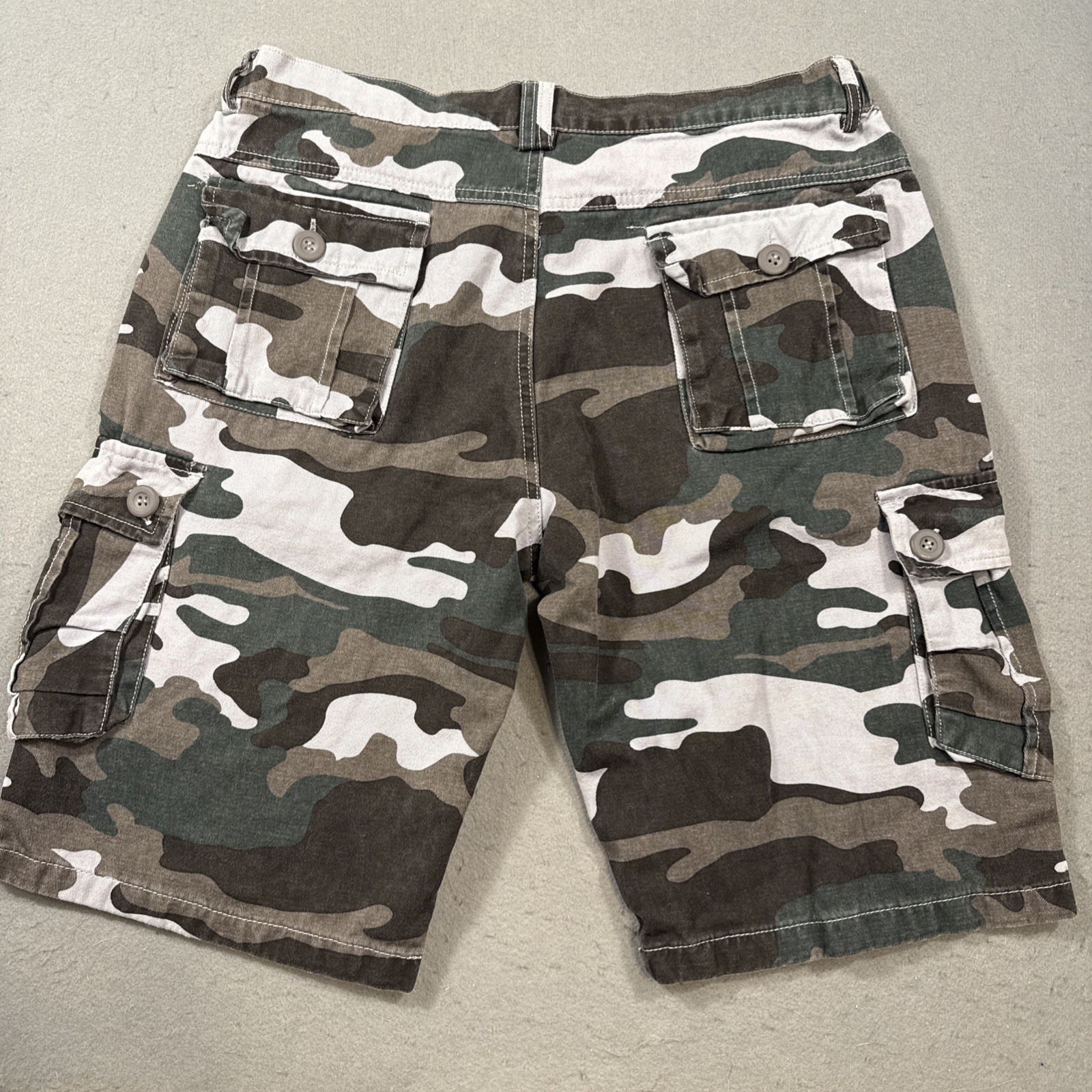 Mens Camouflage Cargo Combat Shorts Army Work Casual Cotton Chino Mens 32 Camo