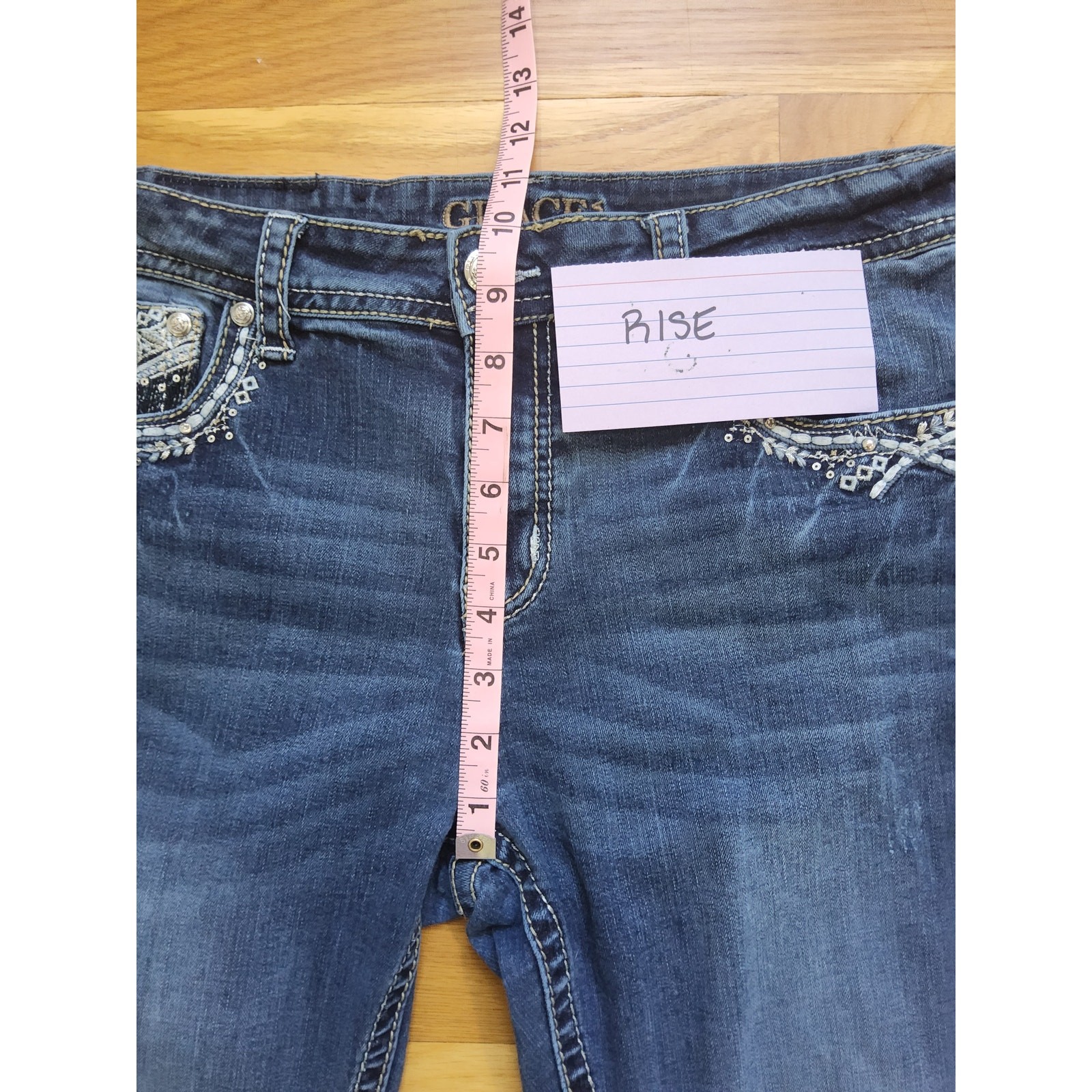 Grace in LA Bootcut Jeans Embellished Back Pockets Denim