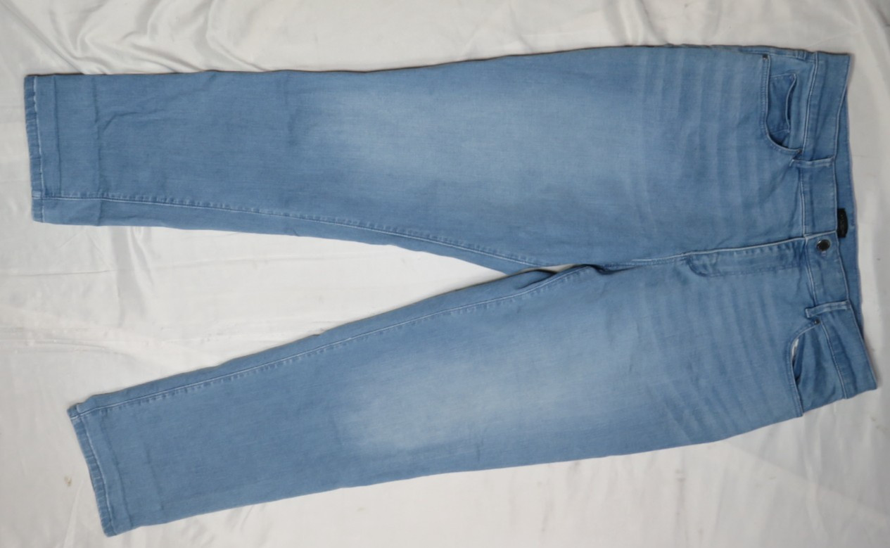 ANN TAYLOR FACTORY WOMENS 12 BLUE JEAN MOM RELAXED TAPER STRETCH DENIM DUNGAREE