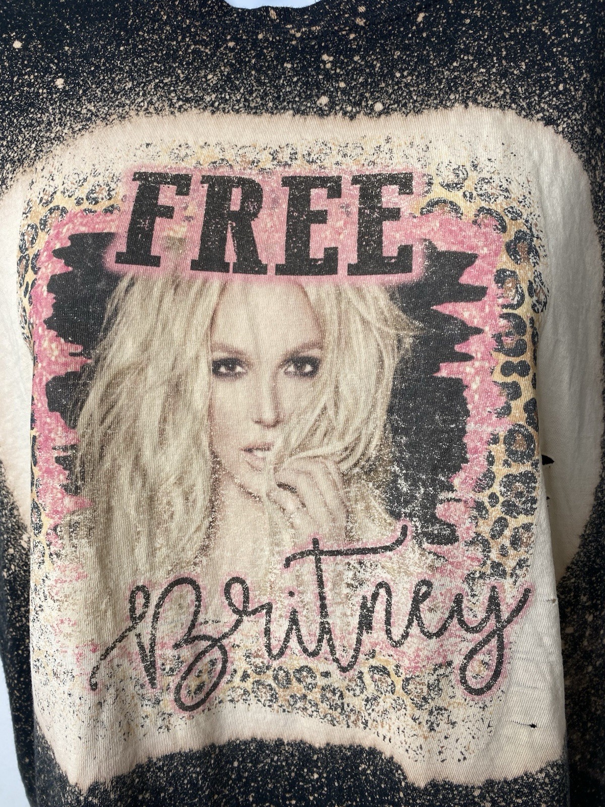 Free Britney Shirt Measures Medium Street Style Y2K Fun Playful Wear Bleach Dyed