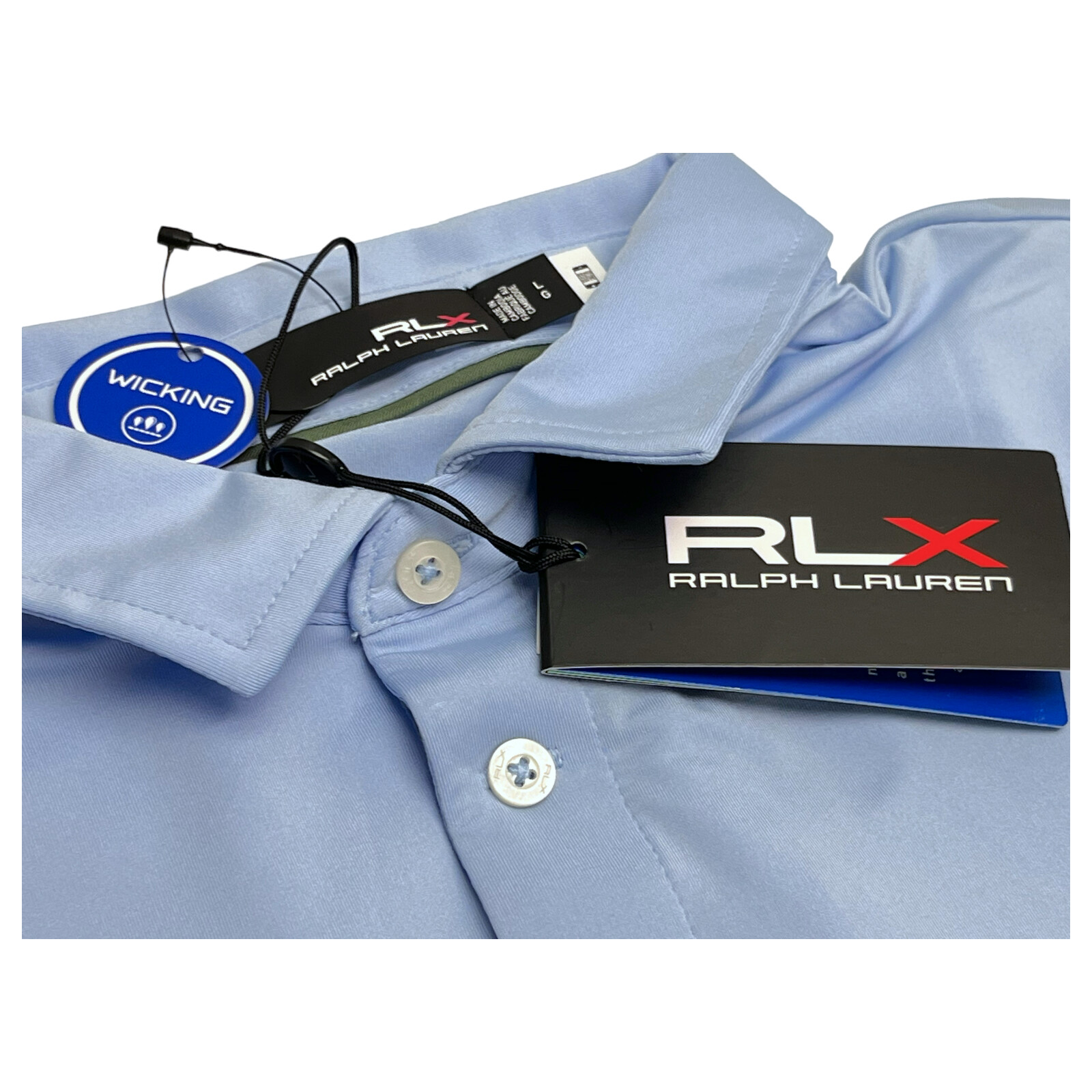 RLX Polo Ralph Lauren Classic Light Blue Short Sleeve Wicking Shirt $98