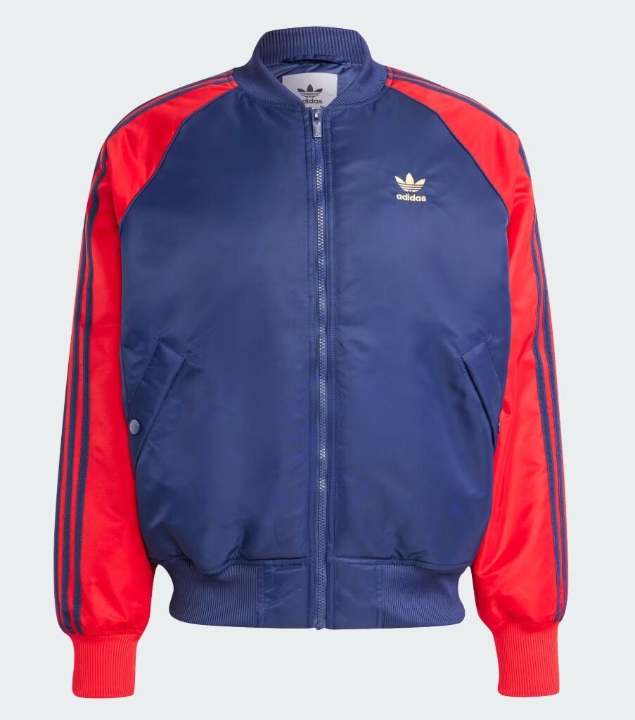 NEW MENS ADIDAS ORIGINALS VARSITY TREFOIL BOMBER JACKET ~SIZE MEDIUM #IZ0410