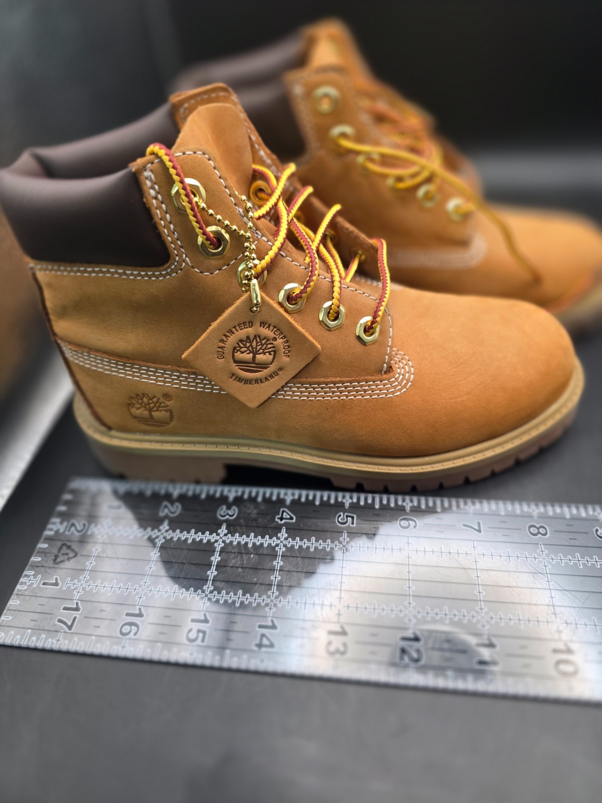 Timberland Boots Size 1 Wheat Premium Waterproof Nubuck