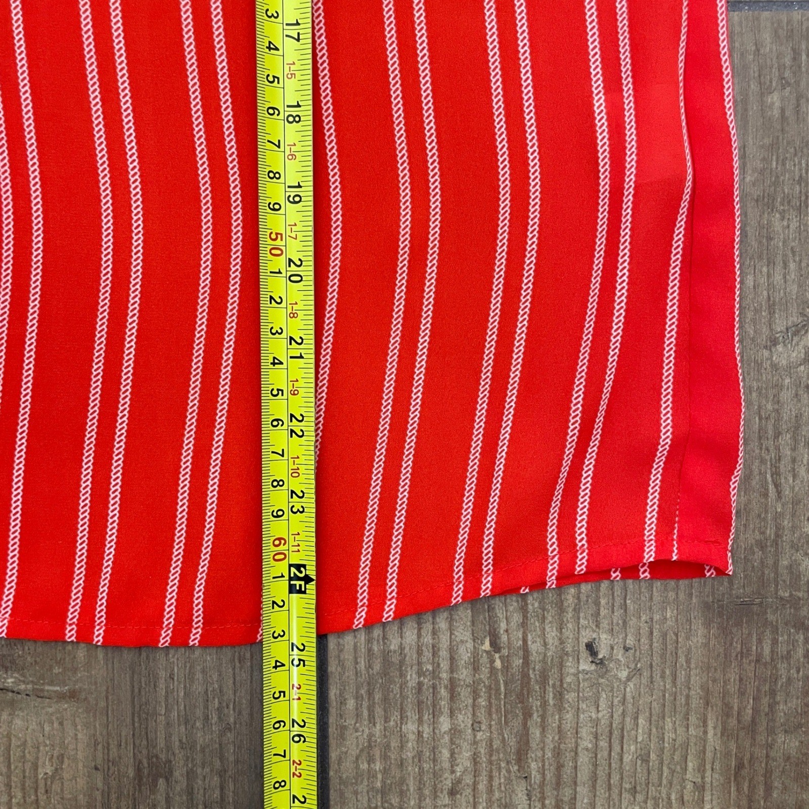 Rose + Olive Blouse Womens Small Red Striped Bishop Sleeve Tie Cuff Top Office
