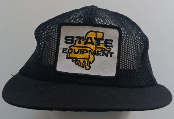 Vintage State Equipment Louisville Mfg Co Black Patch Hat USA Made