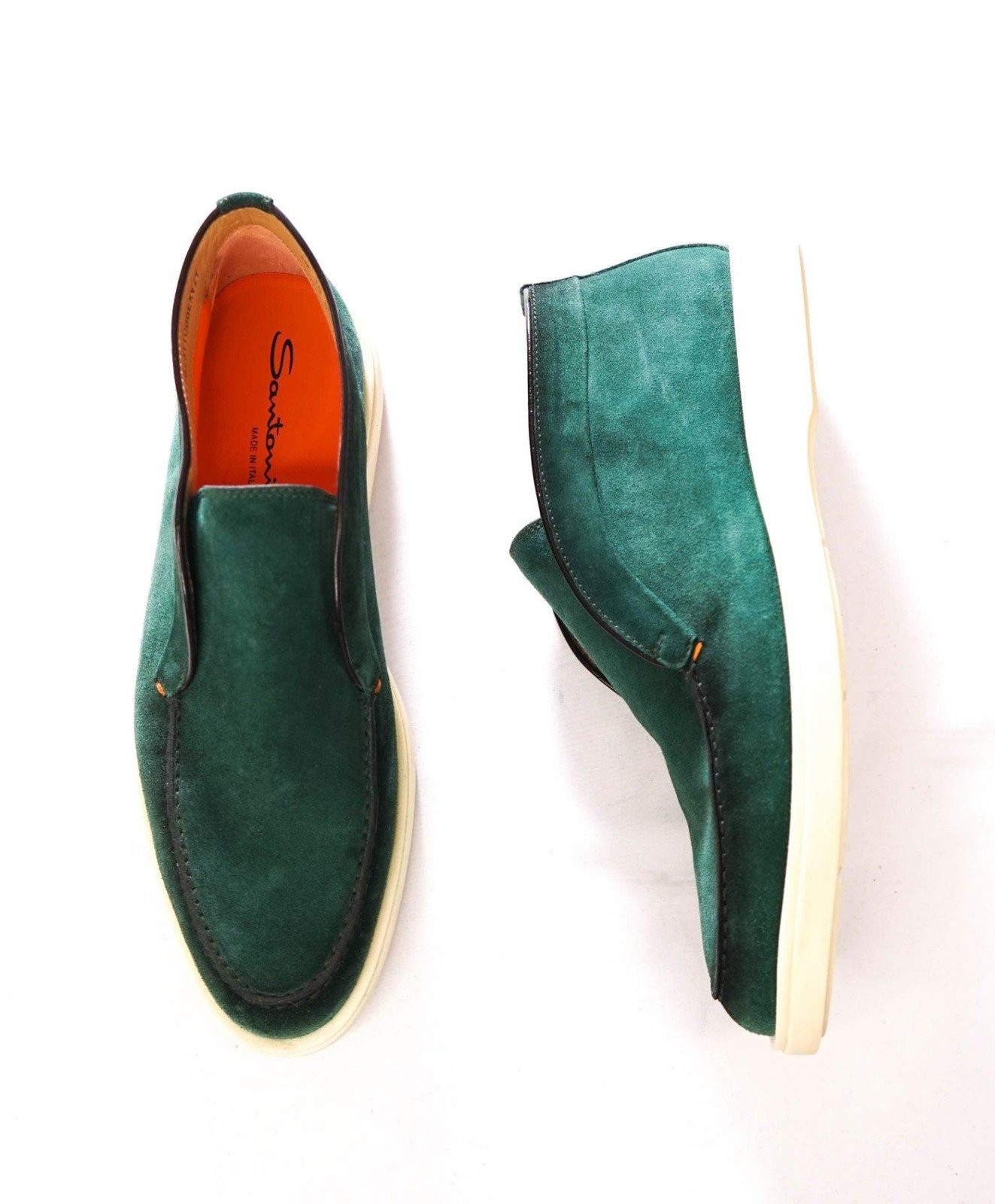 $850 SANTONI – “Summer Walk” Green Suede Chukka Boot – US 11 (UK10)