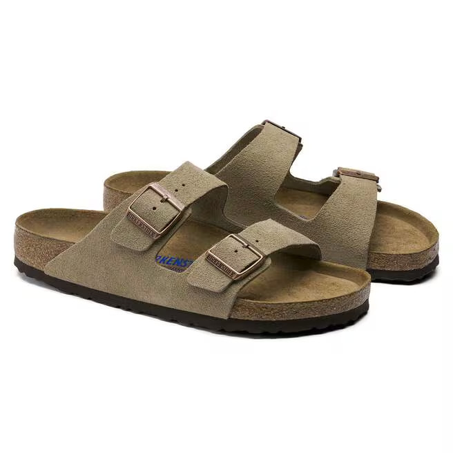 Birkenstock Arizona Soft Footbed Suede Leather Unisex-Taupe Sandals