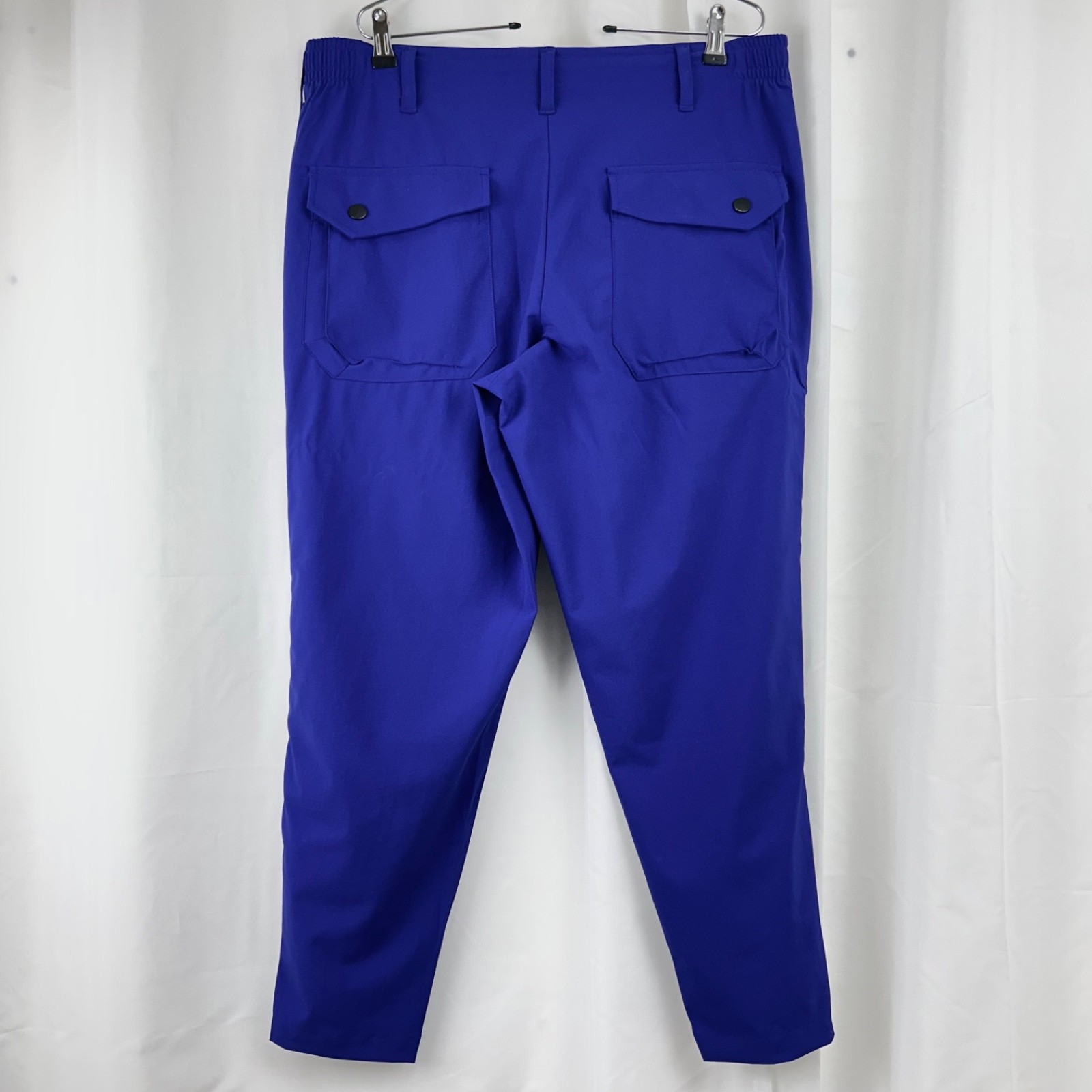 PASKHO “Sanctuary” Cropped Pleated Stretch-Tech Travel Pants “New Blue” L