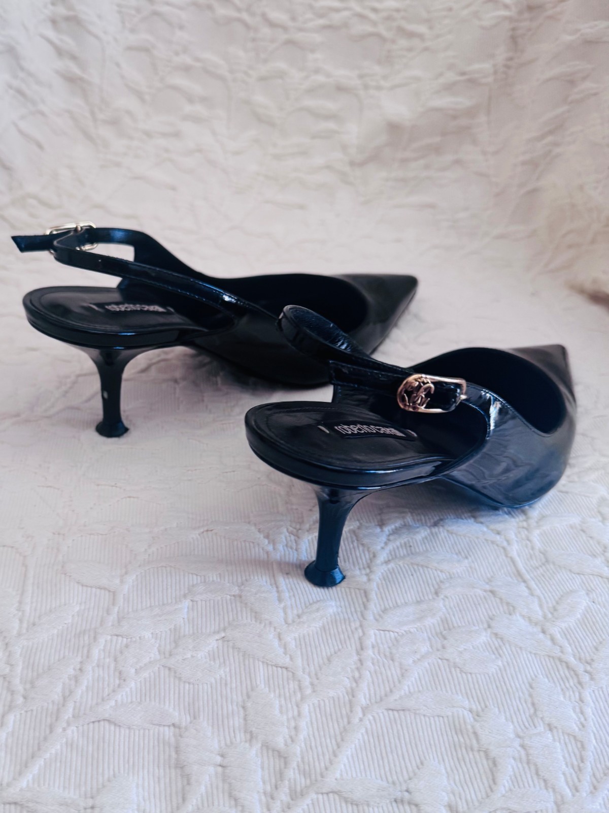 Roberto Cavalli leather heels US8 EU39 made in Italy