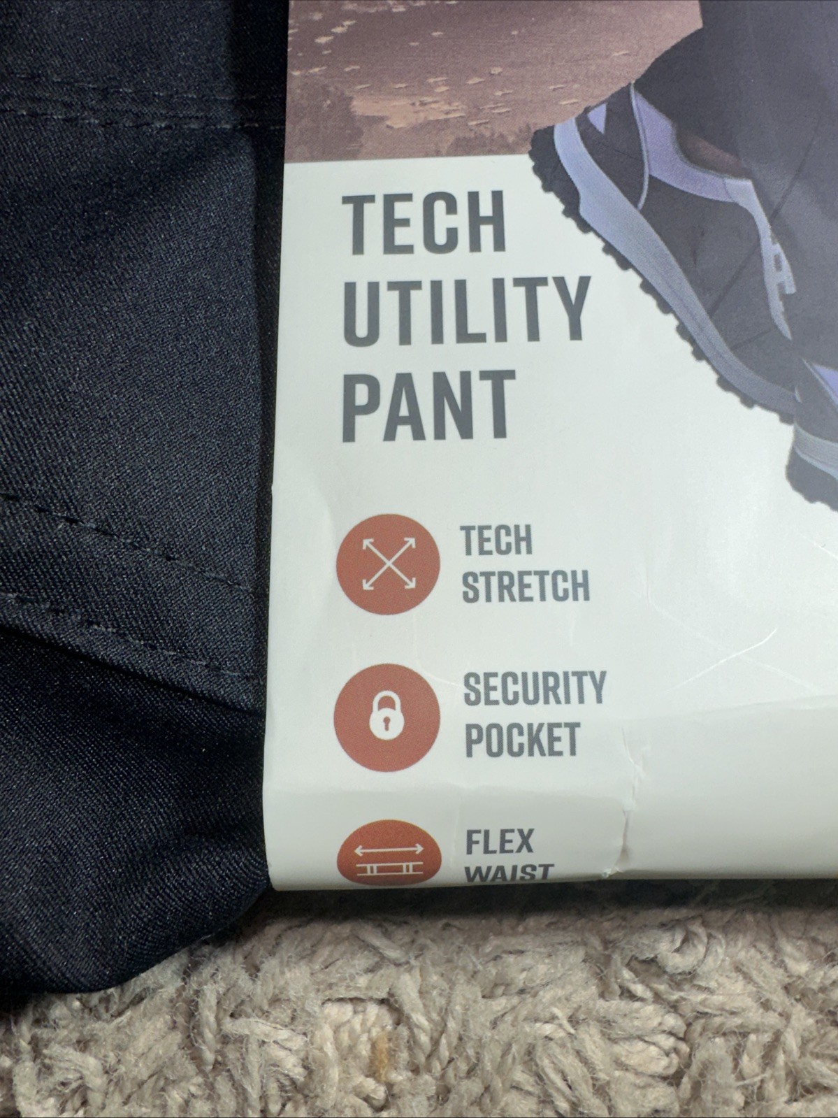NEW Men’s Copper and Oak Black Stretch Tech Utility Pants Size 32 x 30