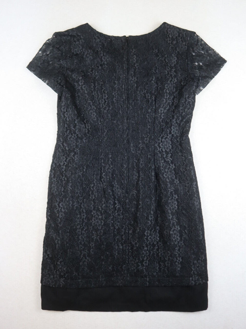 VINTAGE 90s WOMEN’S BLACK LACE SHORT SLEEVE DRESS – D.B.Y. – SIZE 9