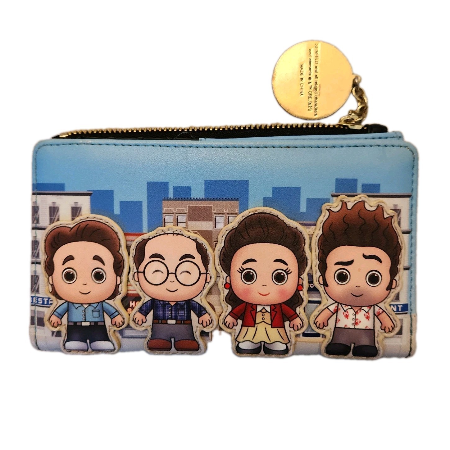 Pop! Loungefly Seinfeld TV Show Cast Chibi Wallet (Jerry, George, Elaine, Cosmo)