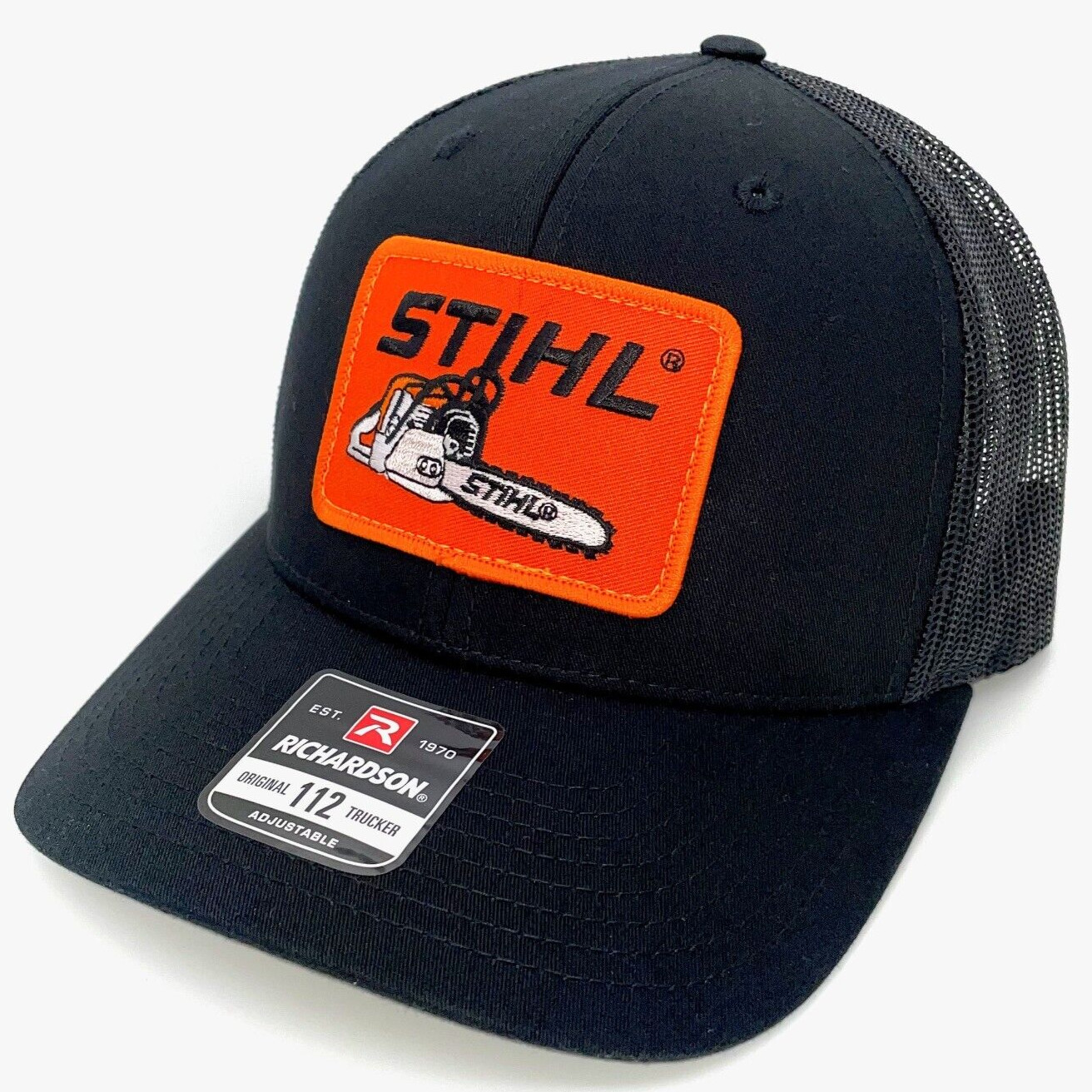 Stihl Chainsaw Vintage Patch Hat – Richardson 112 All Black Cap