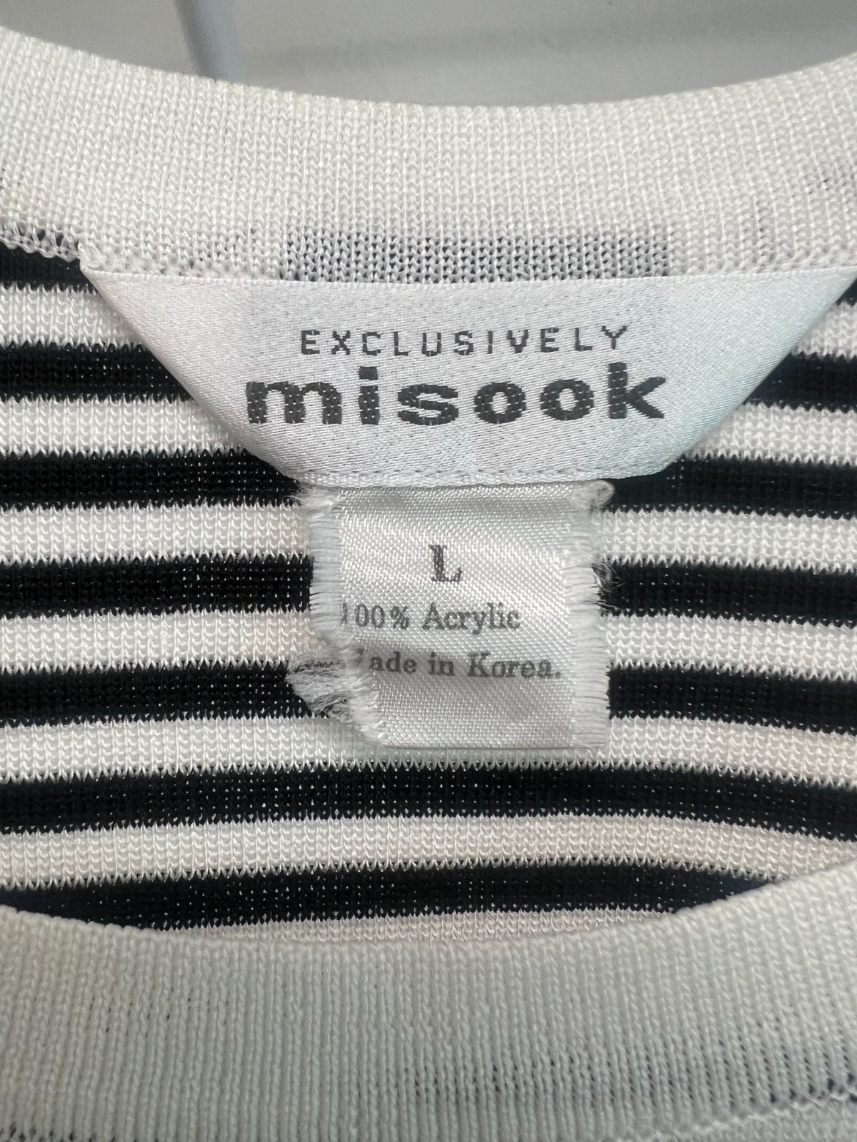 Misook Collection Size Large Black White Stripe Tank Top