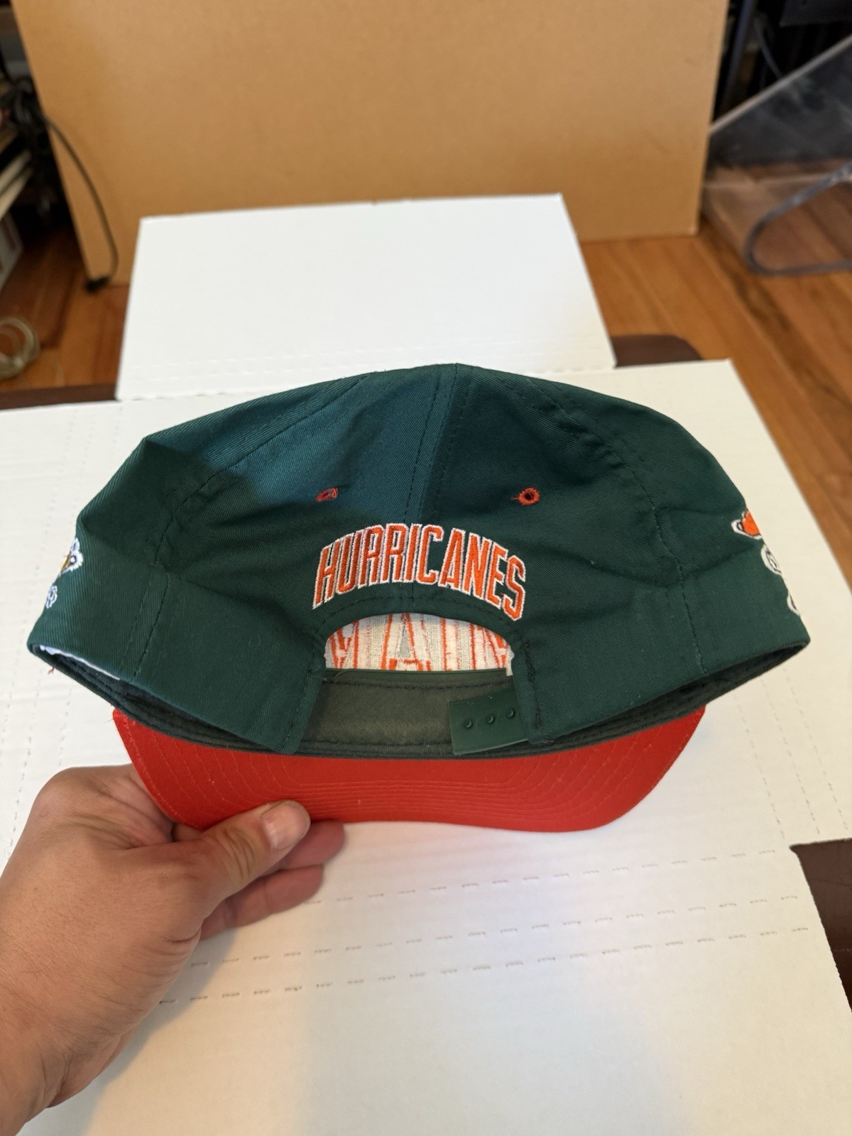 VINTAGE Miami Hurricanes Headway snapback UM football hat Big Logo