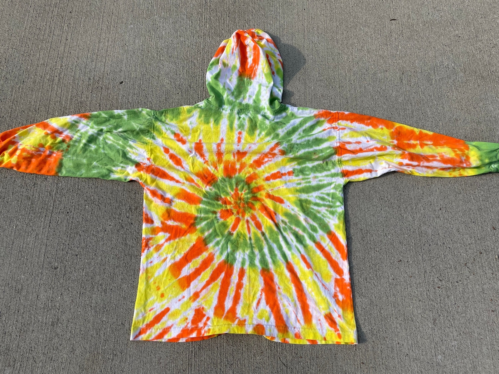 vintage tie dye BOSS America hooded shirt – sz L – hoodie grunge 90s hip hop