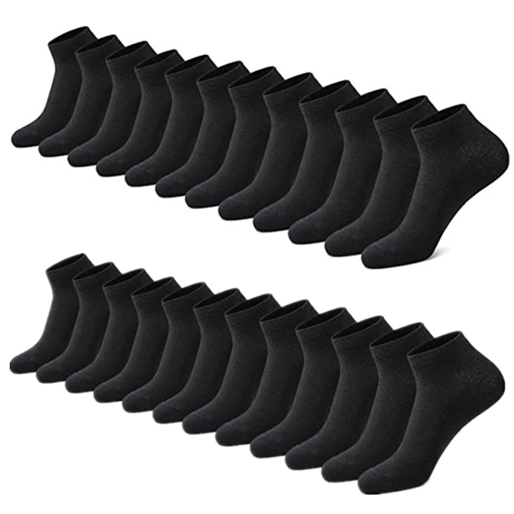 3-12 Pairs Mens Plain Solid Cotton Sports Ankle Athletic Socks Low Cut Size 9-13