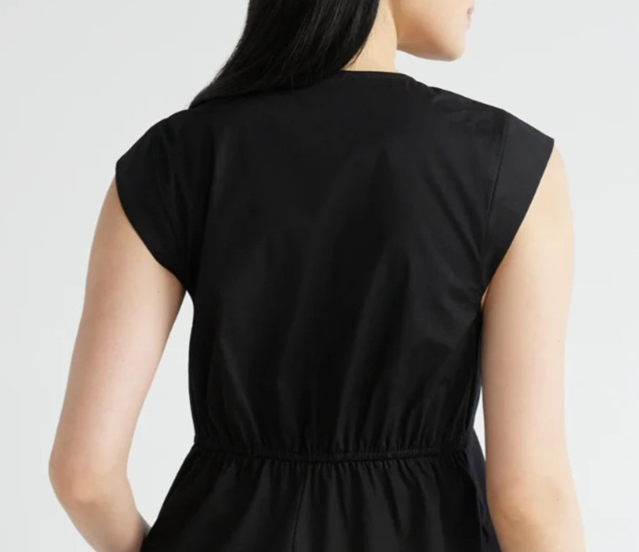 Scoop Womens Dress Size XS Black V-Neck Poplin Mini Casual Lightweight Pullover