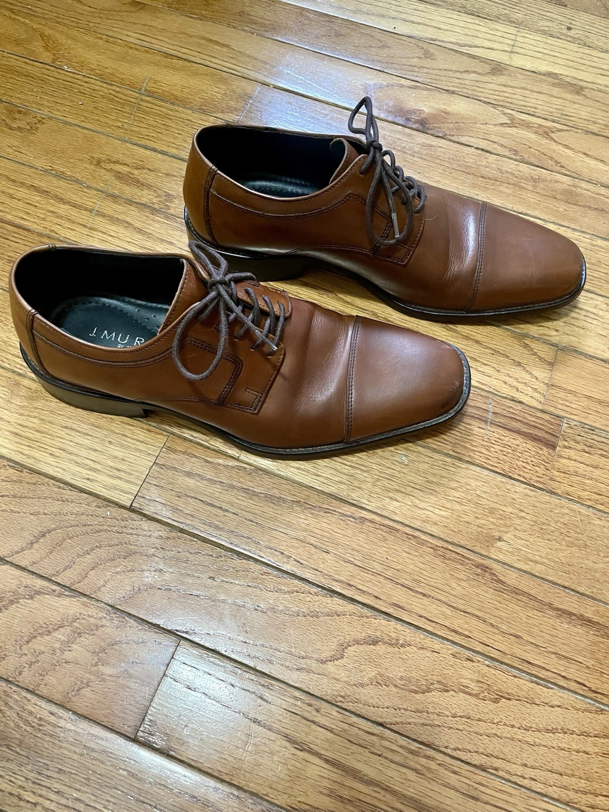 J. Murphy by Johnston & Murphy Men’s Brown Leather Cap Toe Oxford 9.5M 59-11566