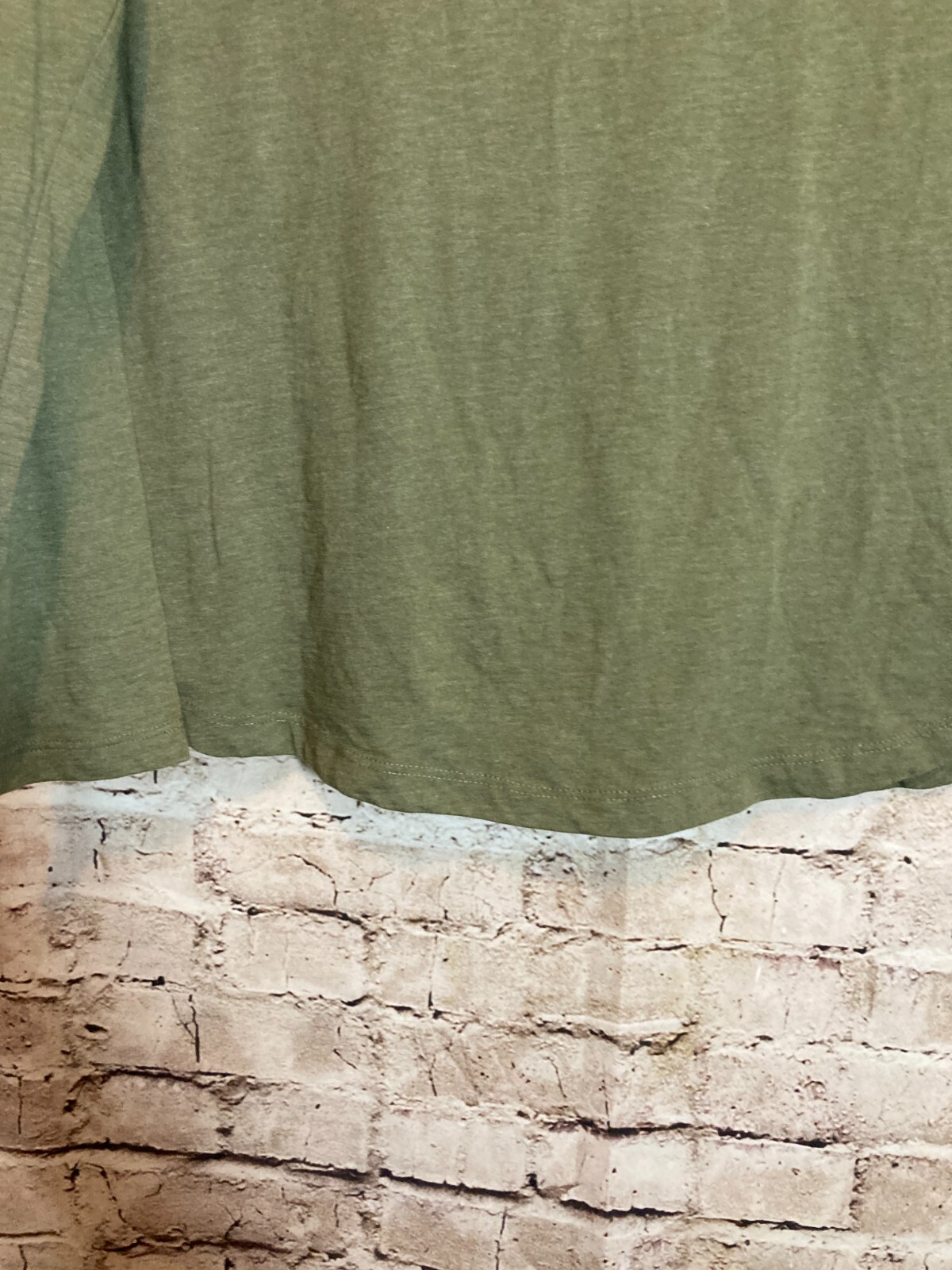 Natural Reflections Top Womens Medium Olive Green Pullover Layering Tee Cotton
