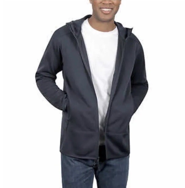 Kirkland Signature Men’s Hooded Fleece Jacket Black or Blue