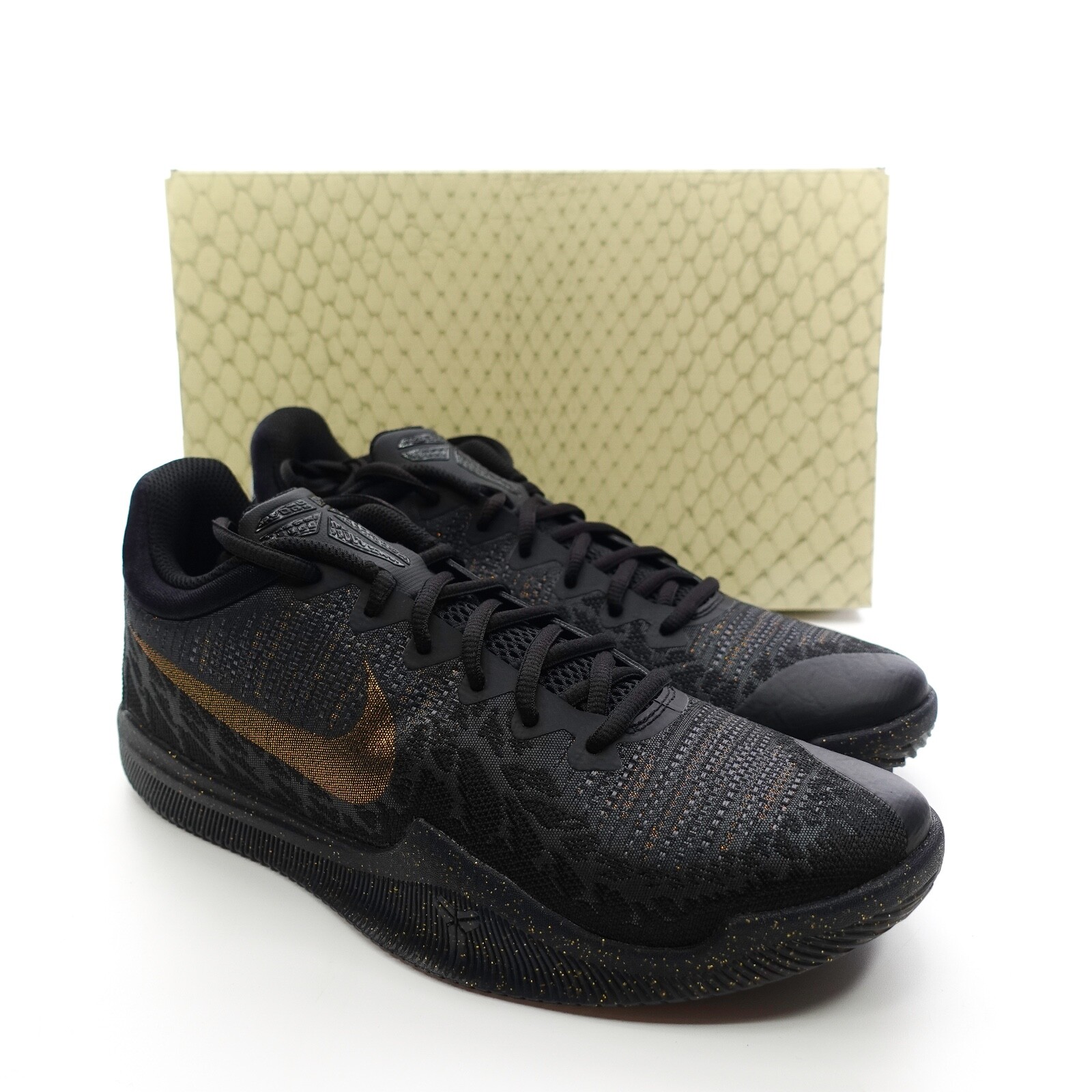 Nike Kobe Bryant Mamba Rage Black Gold Mens Size 7.5 Basketball Shoes 908972-099