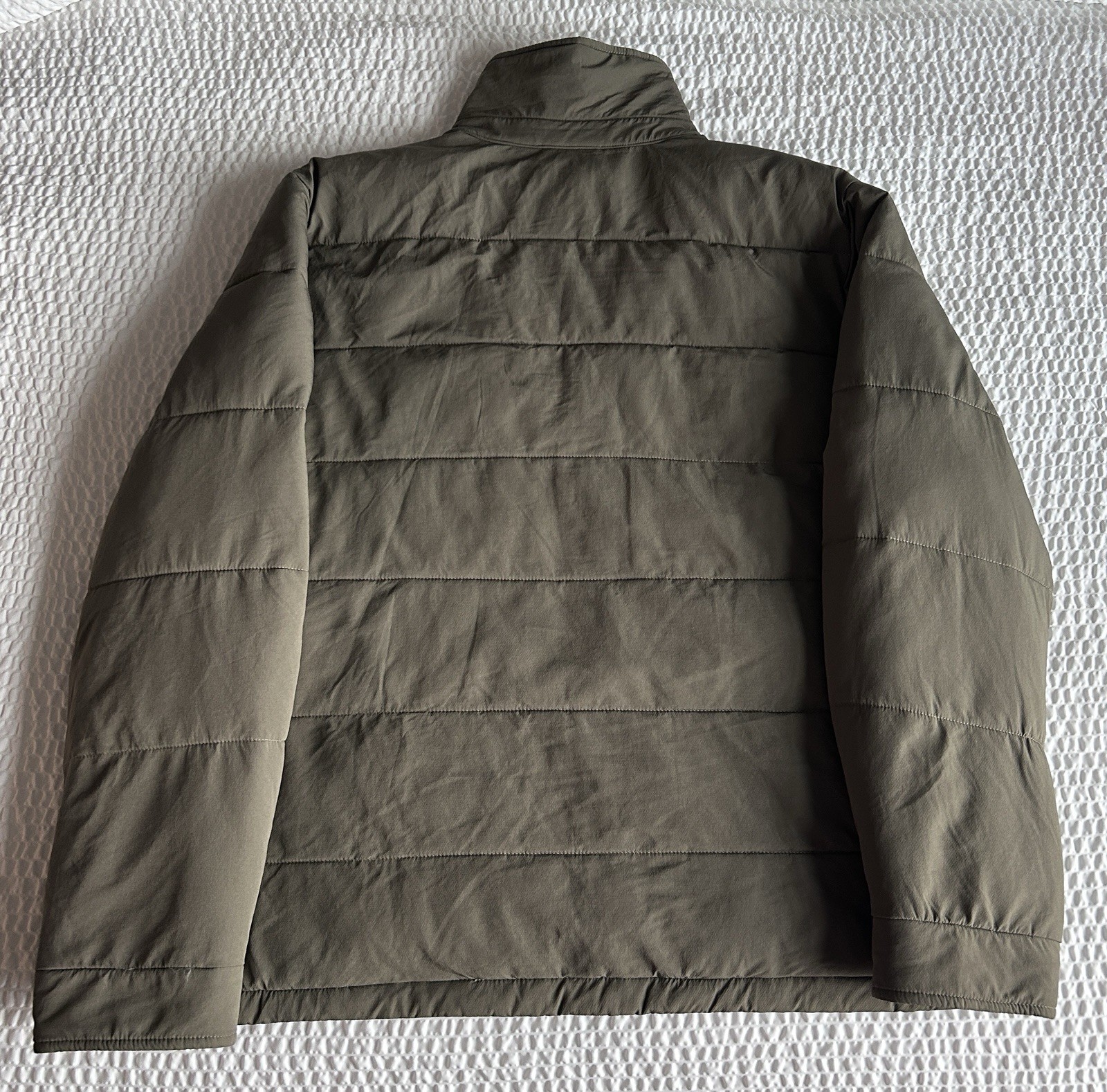 Michael Kors Men’s Quilted Puffer Jacket Olive Green Snap Button Size XL