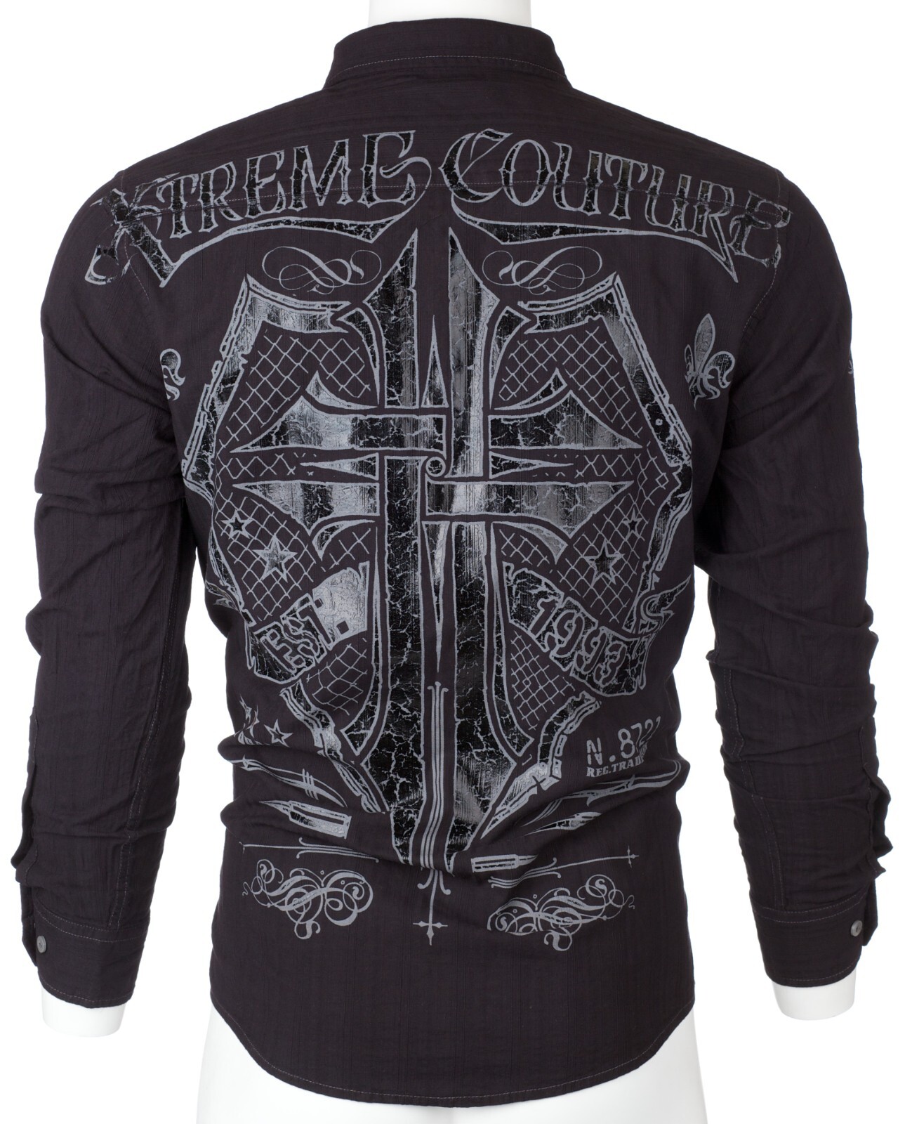 XTREME COUTURE by AFFLICTION Men’s L/S BUTTON DOWN Shirt RATTLE Shield $78