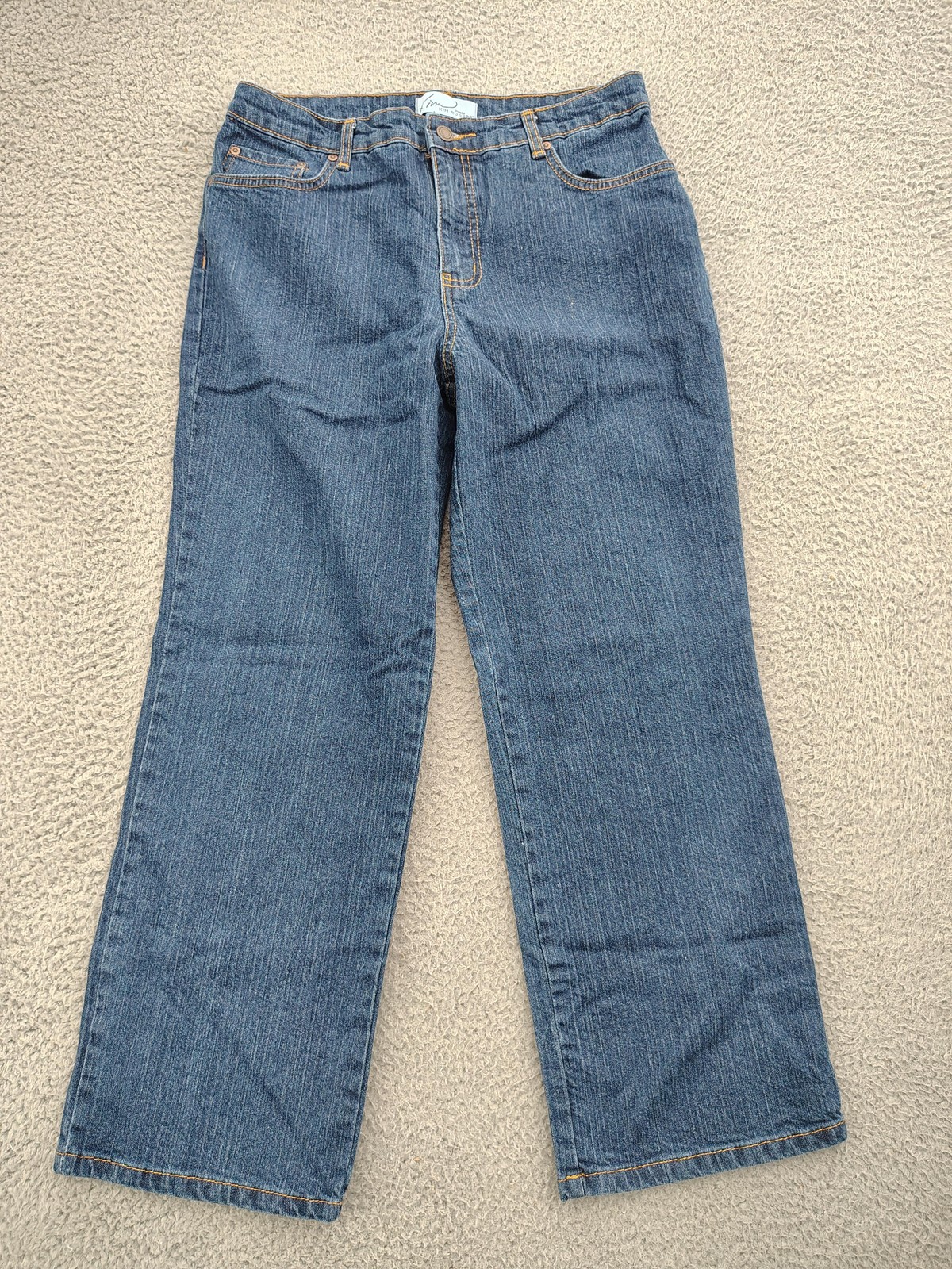 Kim Rogers Jeans Womens 10P Short Blue Wide Leg Stretch Denim High Rise Petite