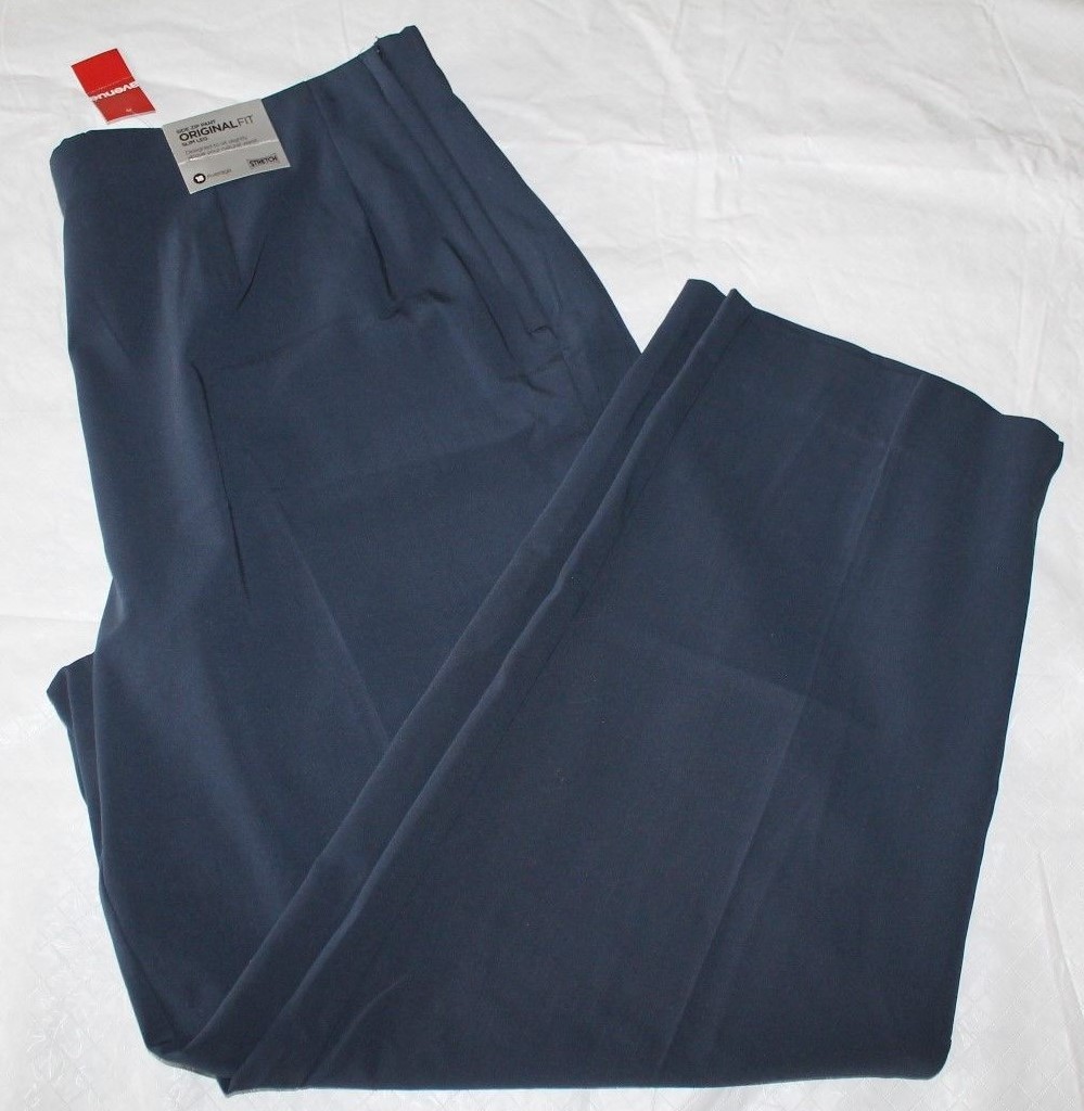 Womens pants AVENUE size 18 Ave navy side zip original slim leg NEW (km78)
