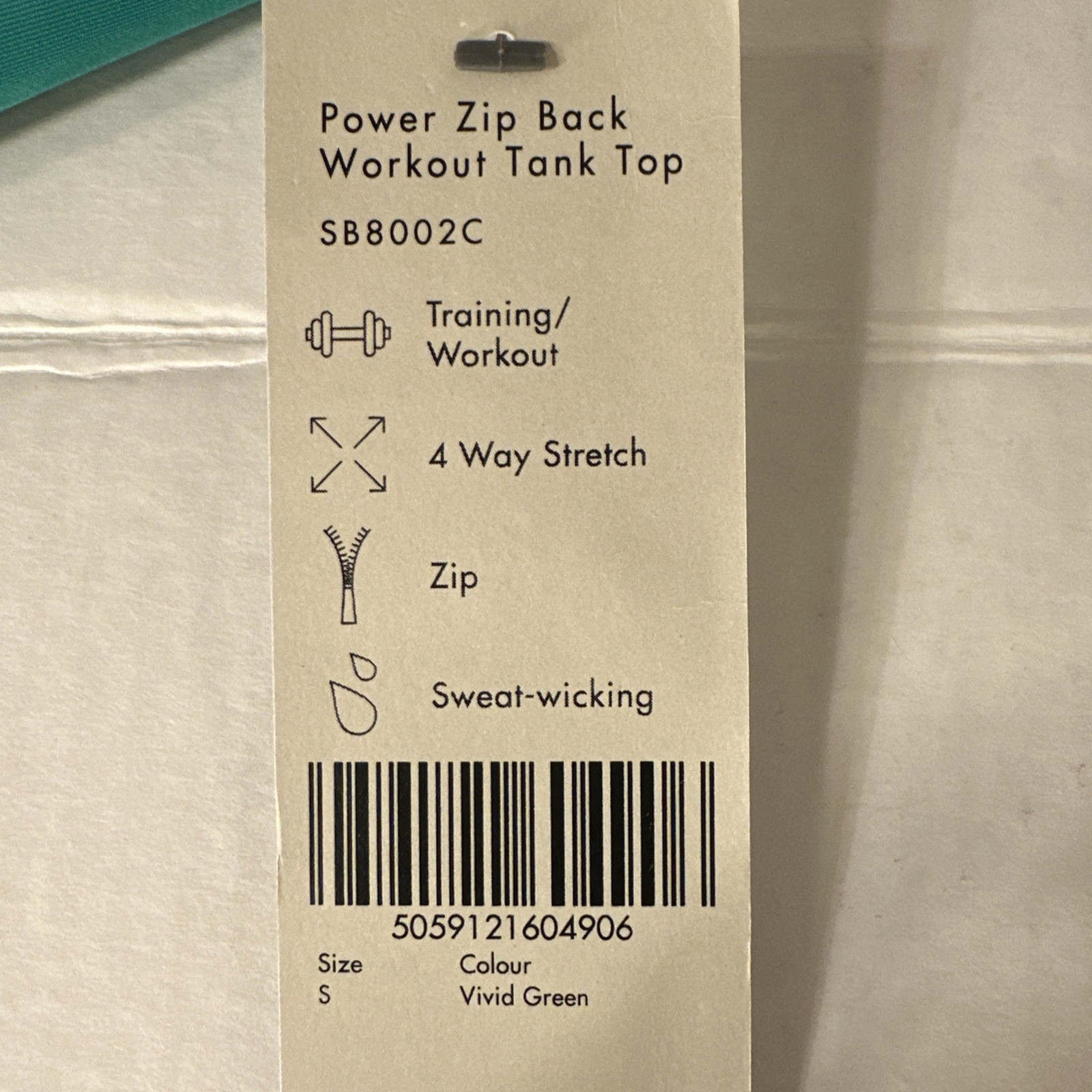 Sweatty Betty Power Zip Back Workout Tank Top 4/way stretch sweat wicking