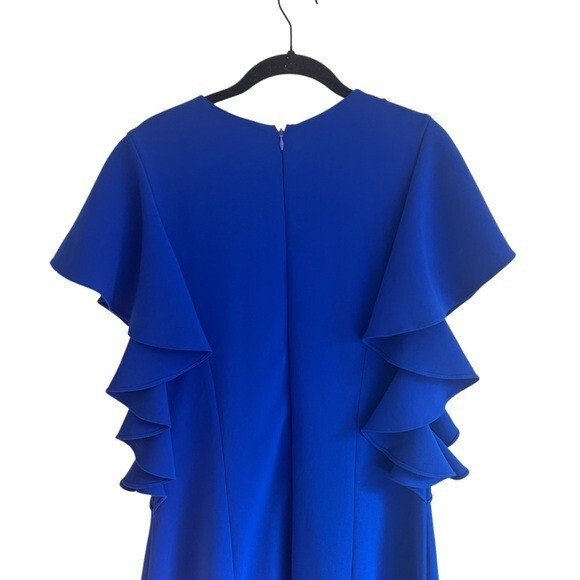 Sachin & Babi Illiana Gown 6 Cobalt Blue Ruffle Formal Evening Dress