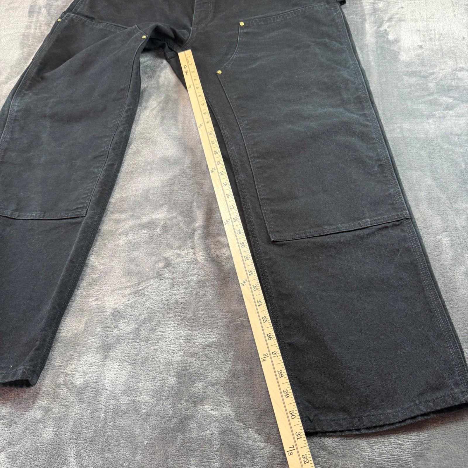 Carhartt B01BLK Double Front Work Pants Mens 40×32 Black Duck Canvas Made in USA