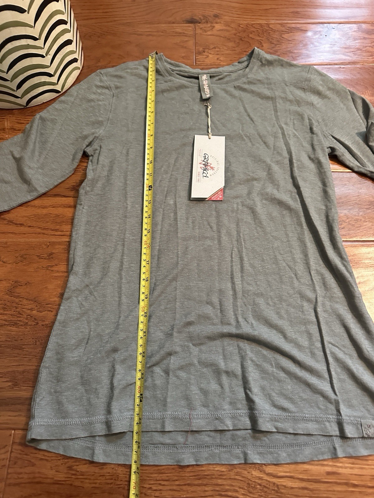NWT Gramicci Jenni Hemp Organic Cotton Long Sleeve Shirt Thyme Green Medium