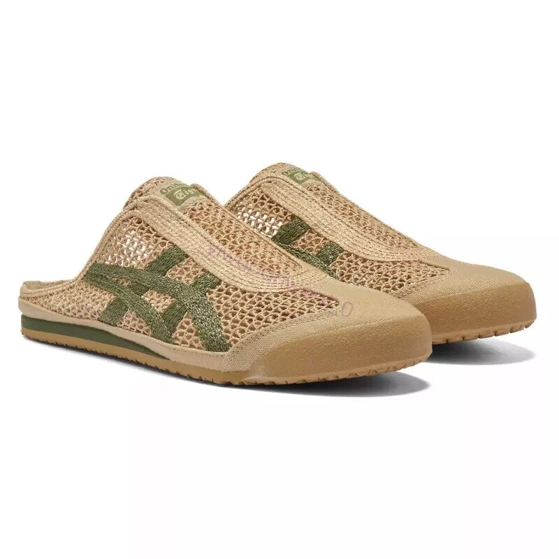 NEW Onitsuka Tiger Mexico 66 Sabot Coffe/Green 1183C123-252 Slippers