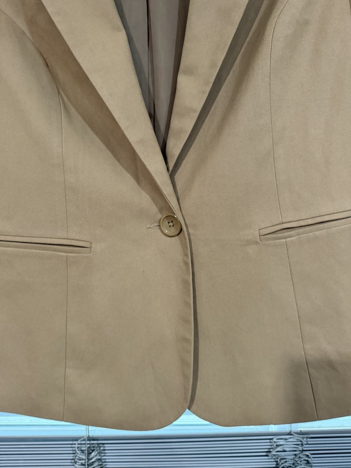 Blair Tan Solid Lined One-Button Blazer Jacket Womens Petite 12P
