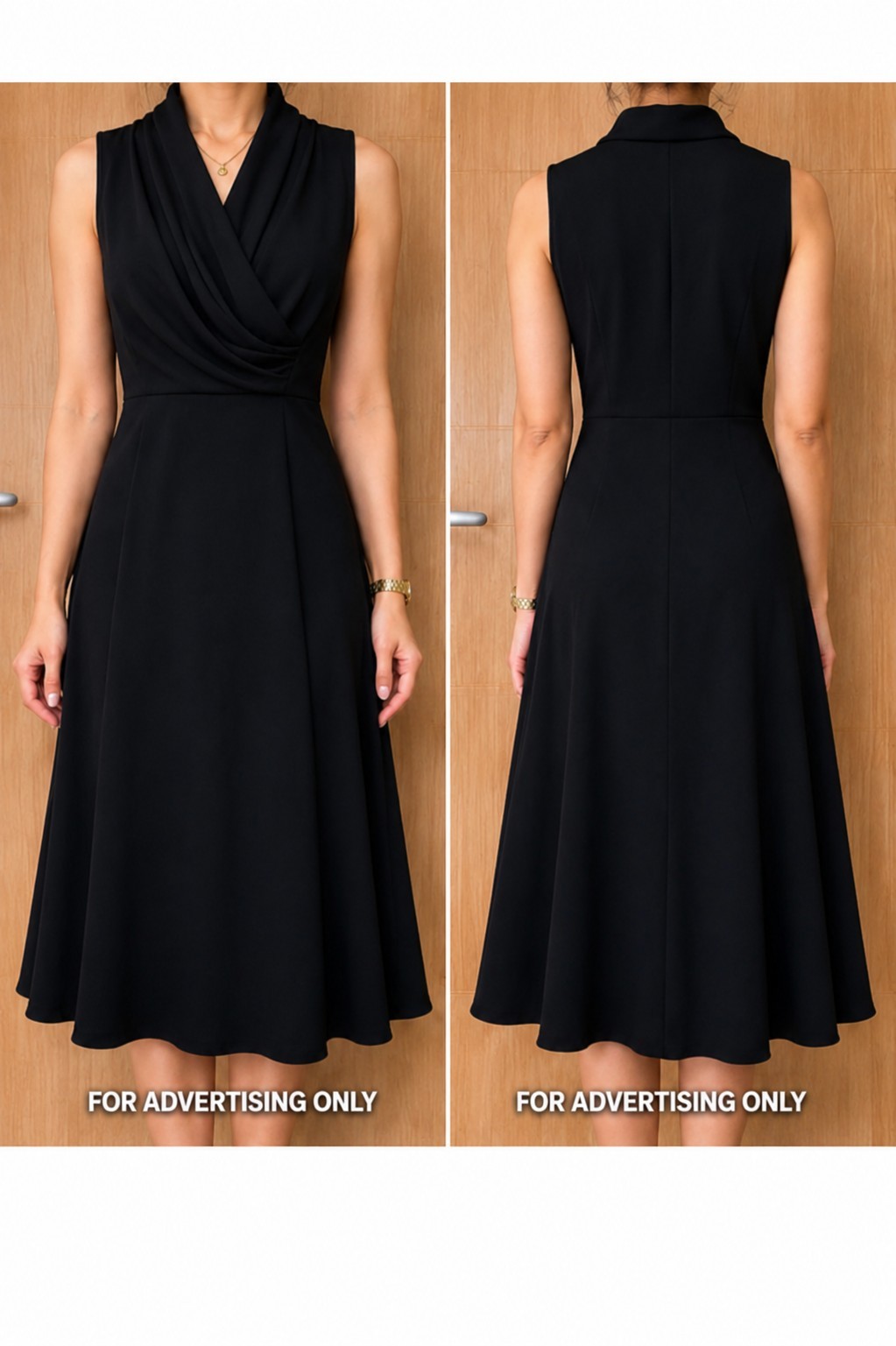 Women’s Sleeveless Crossover Mini Dress – Waist 27 Inches , 100% Polyester