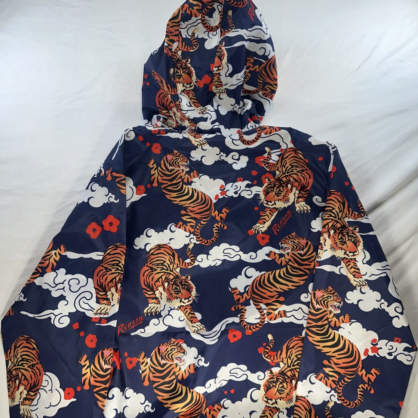 NWT Size Large Reason Brand Anorak Hooded Windbreaker Jacket Tiger Balm Pullover