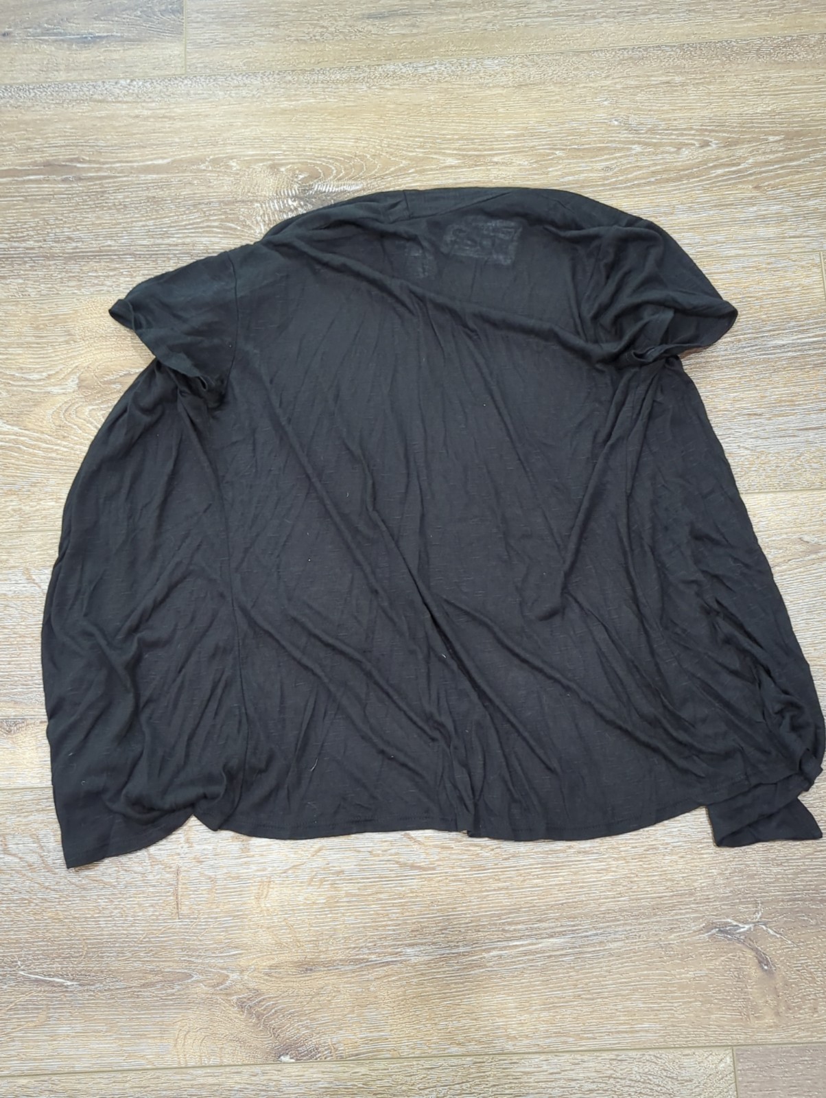 JKLA Open Front Light Weight Cardigan Black Size Medium Sheer Short Sleeve