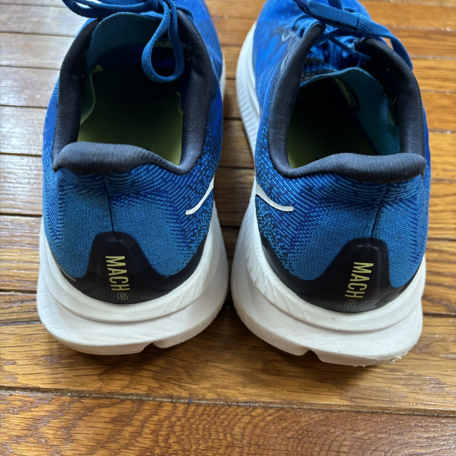 Hoka One One Mach 6 Shoes Mens 12.5 2E Blue Road Running Athletic Gym Sneaker