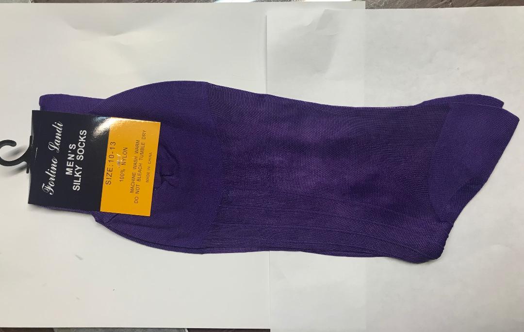 2 pair Men’s Silky Thick & Thin Dress Socks ONE SIZE FIT 10-13 SHOES 7-12